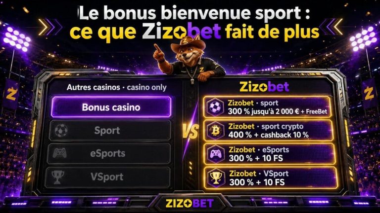 Zizobet Casino bonus bienvenue sport